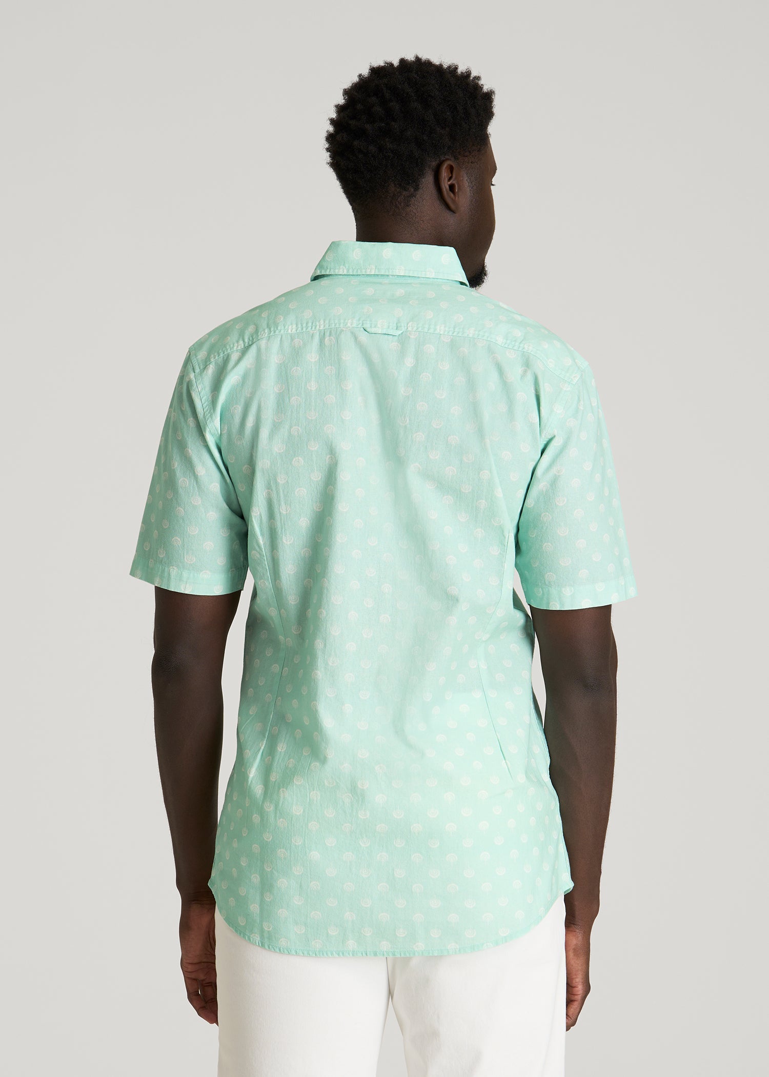 American Tall Online | Short Sleeve Shirt for Tall Men in Opal Blue Dandelion