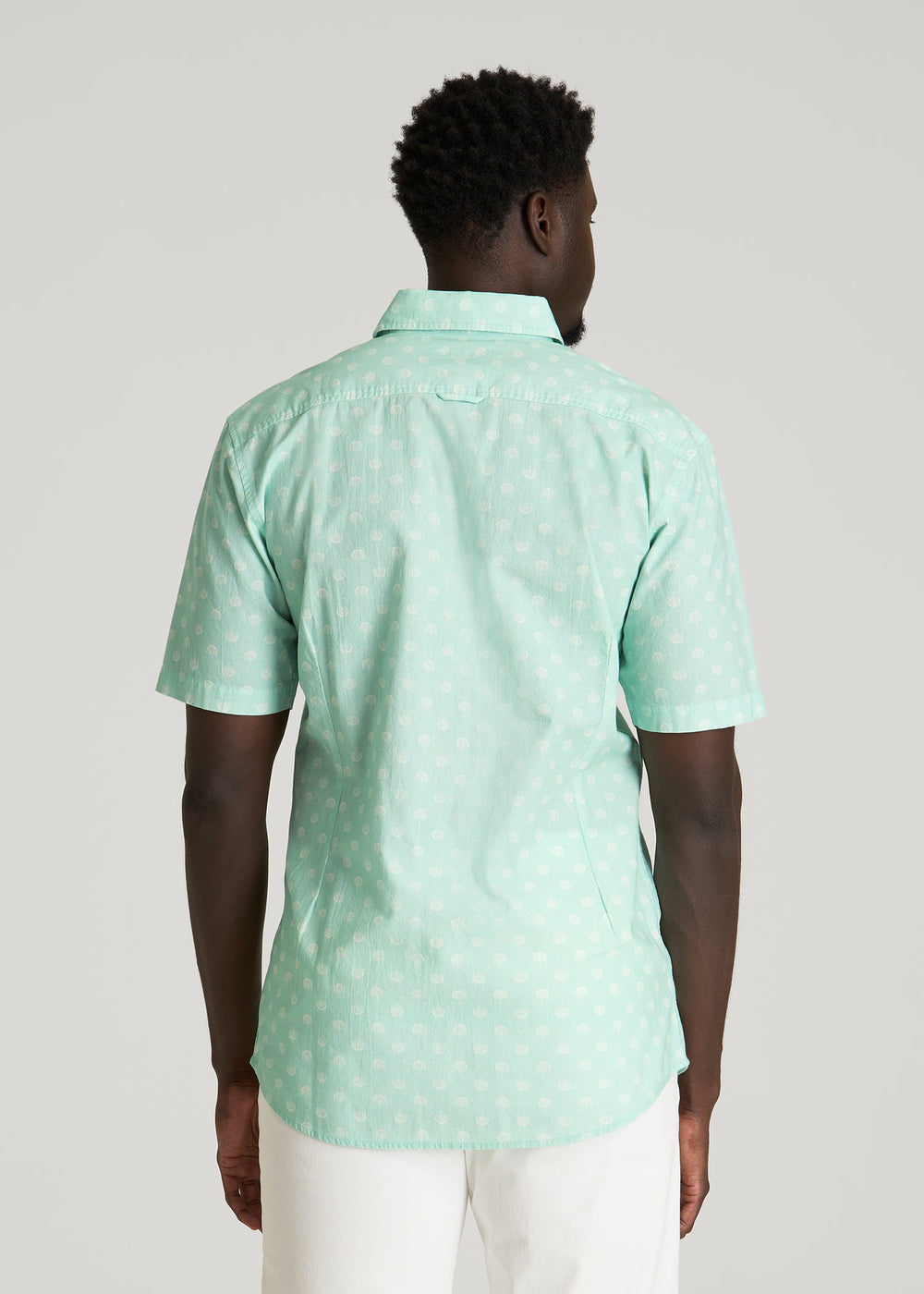 American Tall Online | Short Sleeve Shirt for Tall Men in Opal Blue Dandelion