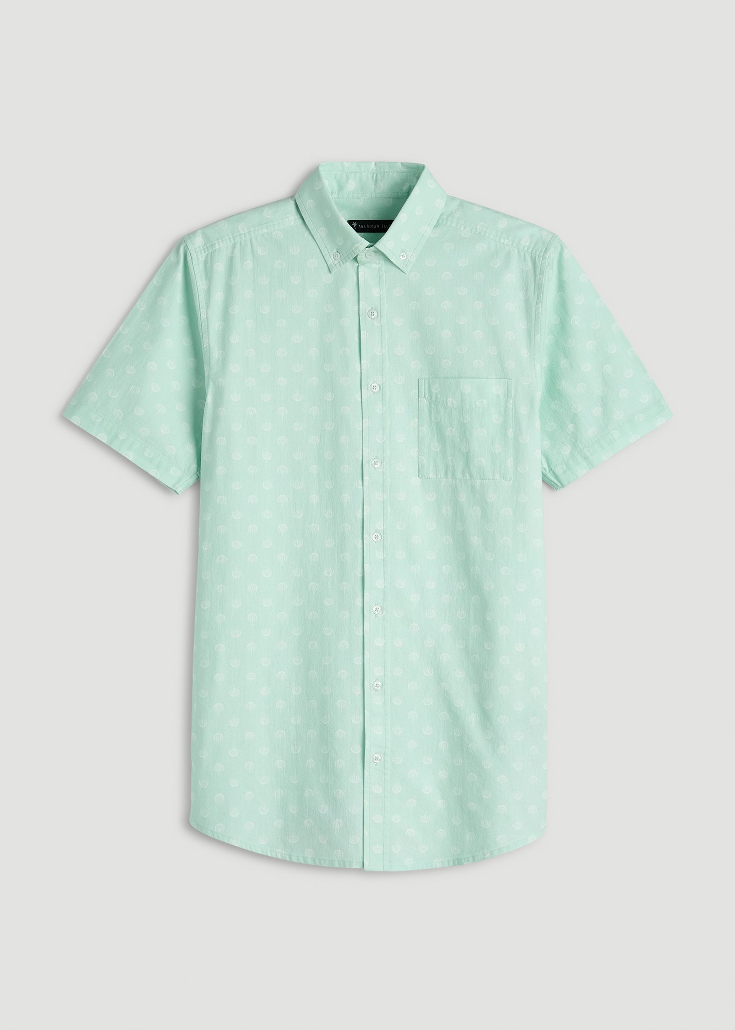 American Tall Online | Short Sleeve Shirt for Tall Men in Opal Blue Dandelion