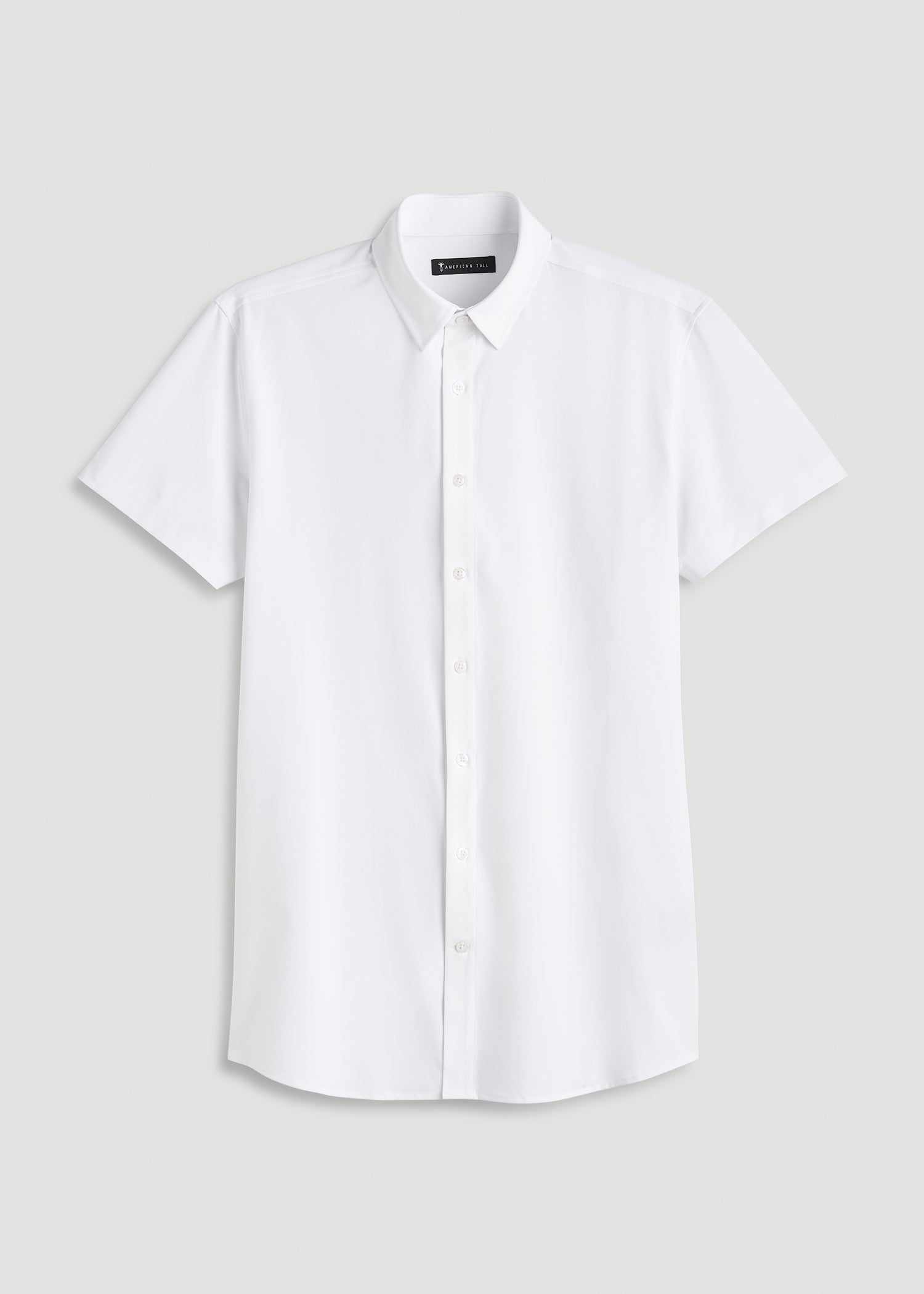 American Tall Online | Short Sleeve Traveler Stretch Button Shirt for Tall Men in Bright White