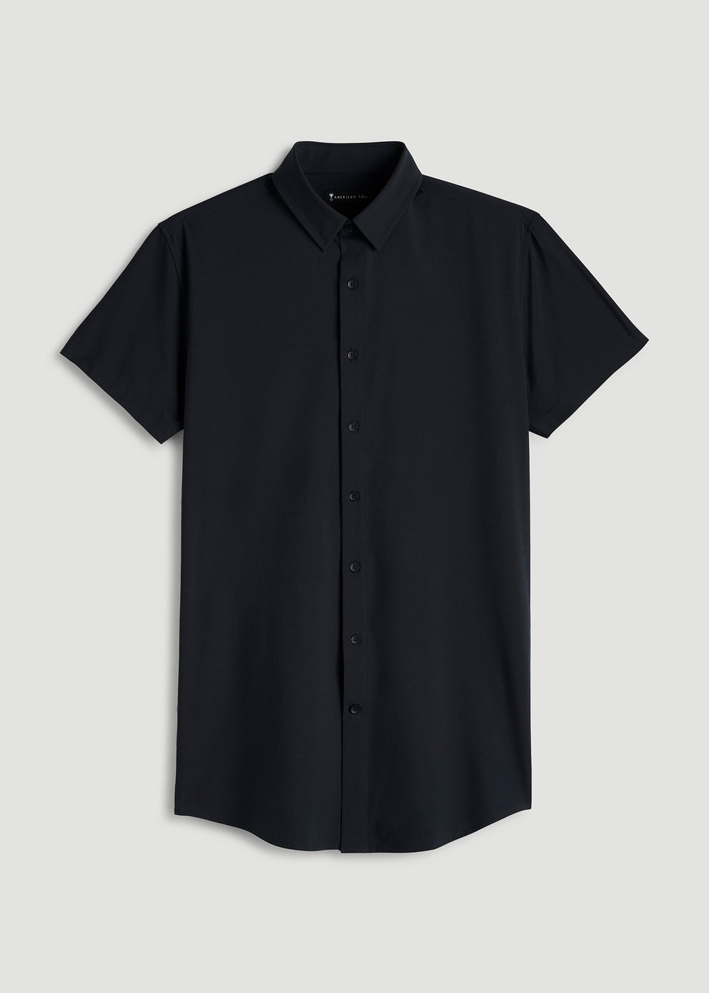American Tall Sale | Short Sleeve Traveler Stretch Button Shirt for Tall Men in Black