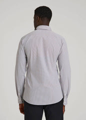 American Tall Discount | Traveler Stretch Dress Shirt in Grey Mini Plaid