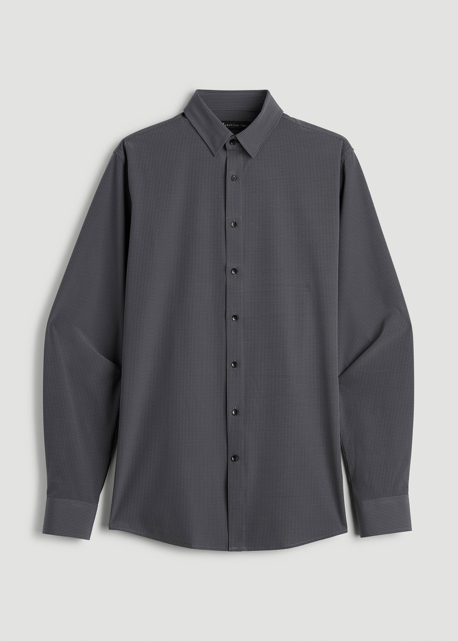American Tall Online | Traveler Stretch Dress Shirt in Charcoal Micro Check