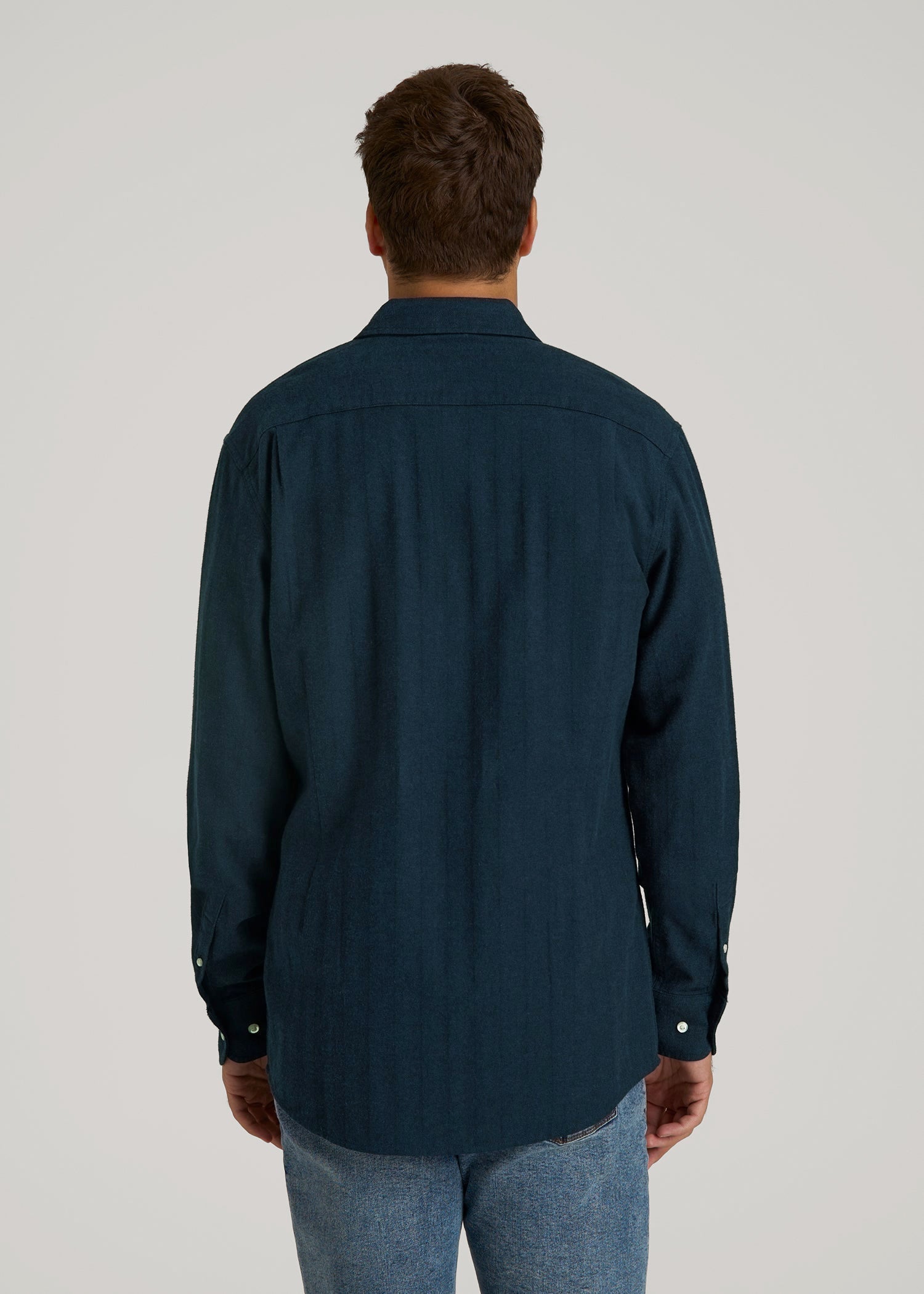 American Tall Sale | Nelson Flannel Shirt for Tall Men in Blue Chevron