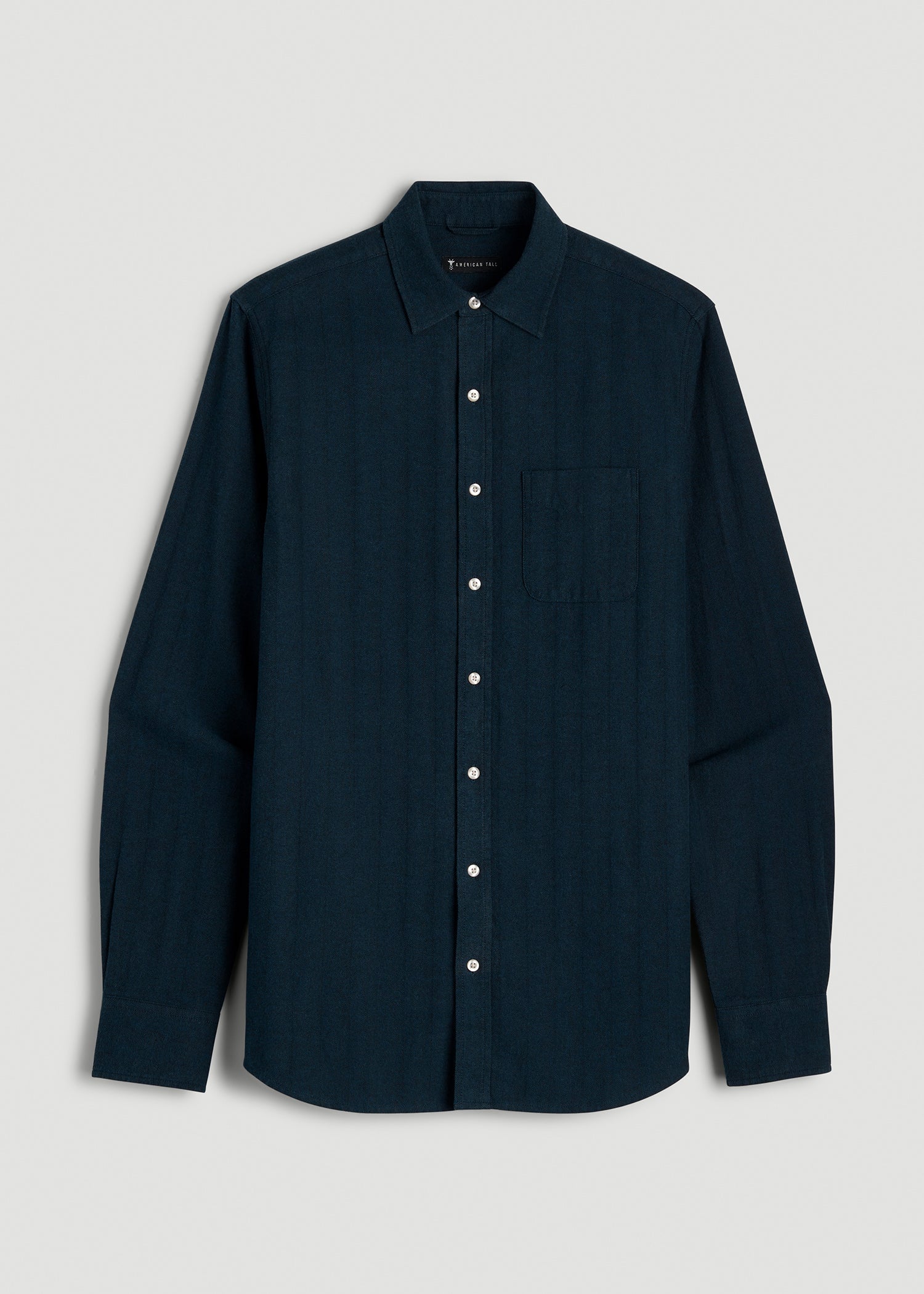 American Tall Sale | Nelson Flannel Shirt for Tall Men in Blue Chevron
