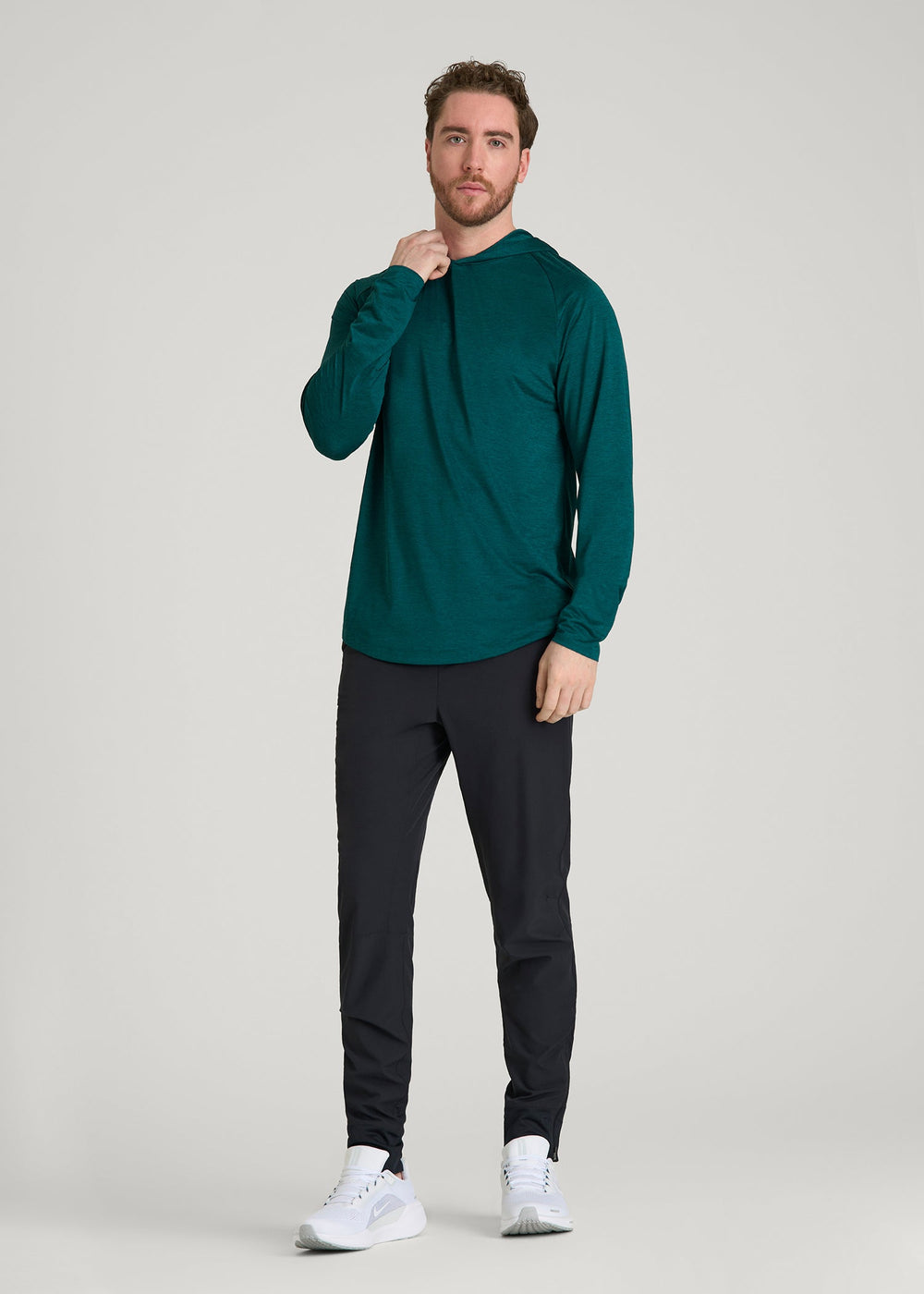 American Tall For Sale | A.T. Performance Training Hoodie for Tall Men in Deep Teal Space Dye