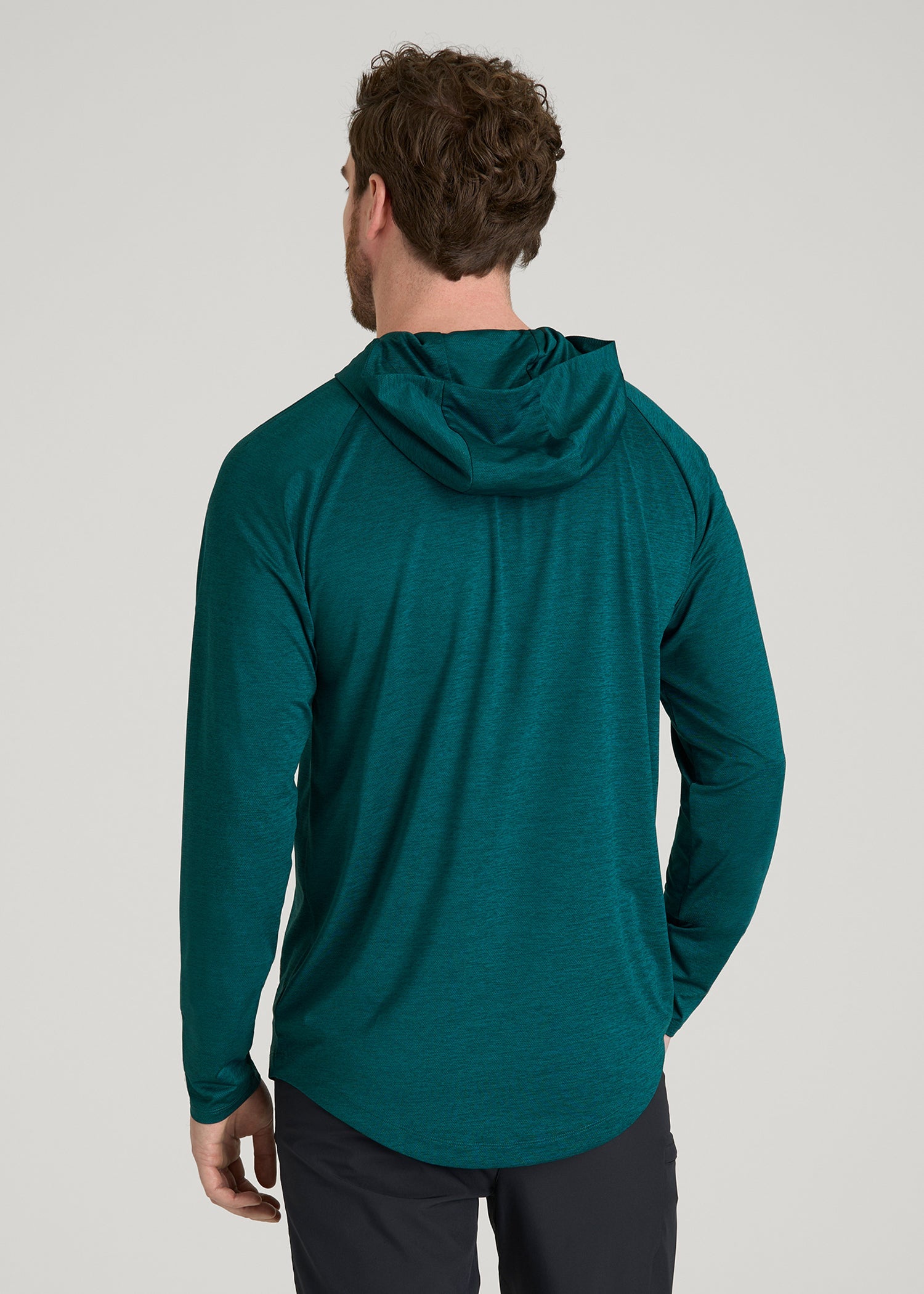 American Tall For Sale | A.T. Performance Training Hoodie for Tall Men in Deep Teal Space Dye