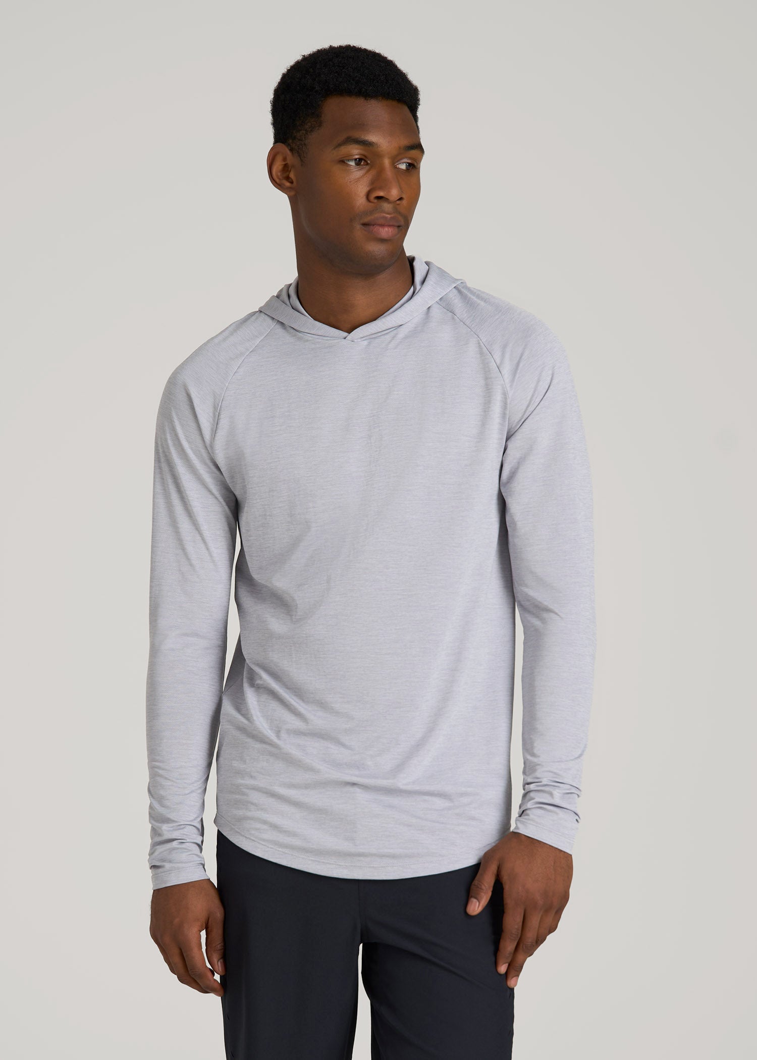 American Tall Online | A.T. Performance Training Hoodie for Tall Men in Light Silver