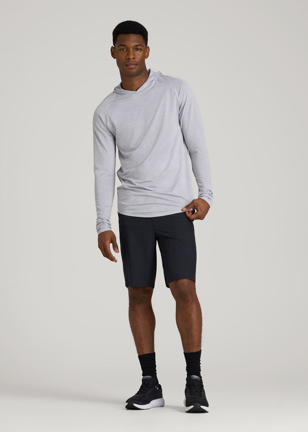 American Tall Online | A.T. Performance Training Hoodie for Tall Men in Light Silver