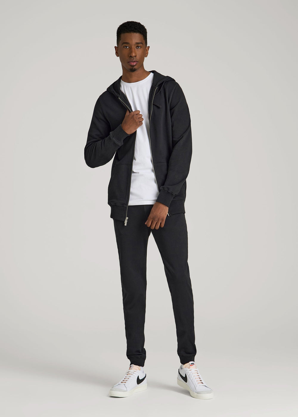 American Tall Sale | Wearever 2.0 French Terry Full-Zip Hoodie for Tall Men in Black