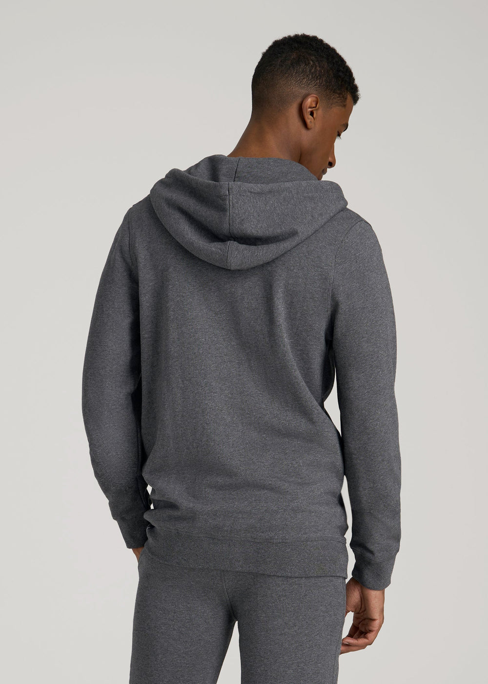 American Tall Discount | Wearever 2.0 French Terry Full-Zip Hoodie for Tall Men in Charcoal Mix