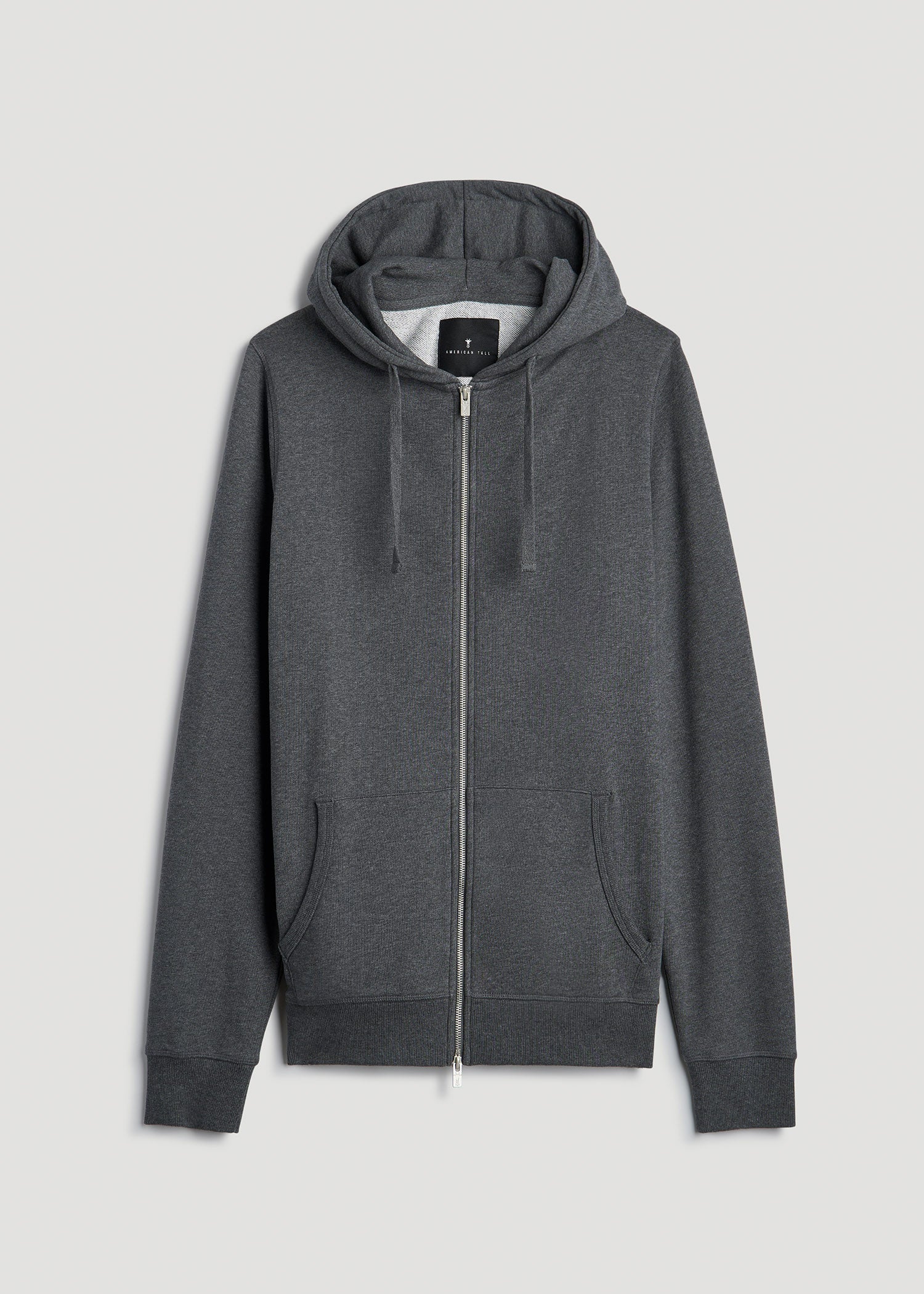 American Tall Discount | Wearever 2.0 French Terry Full-Zip Hoodie for Tall Men in Charcoal Mix