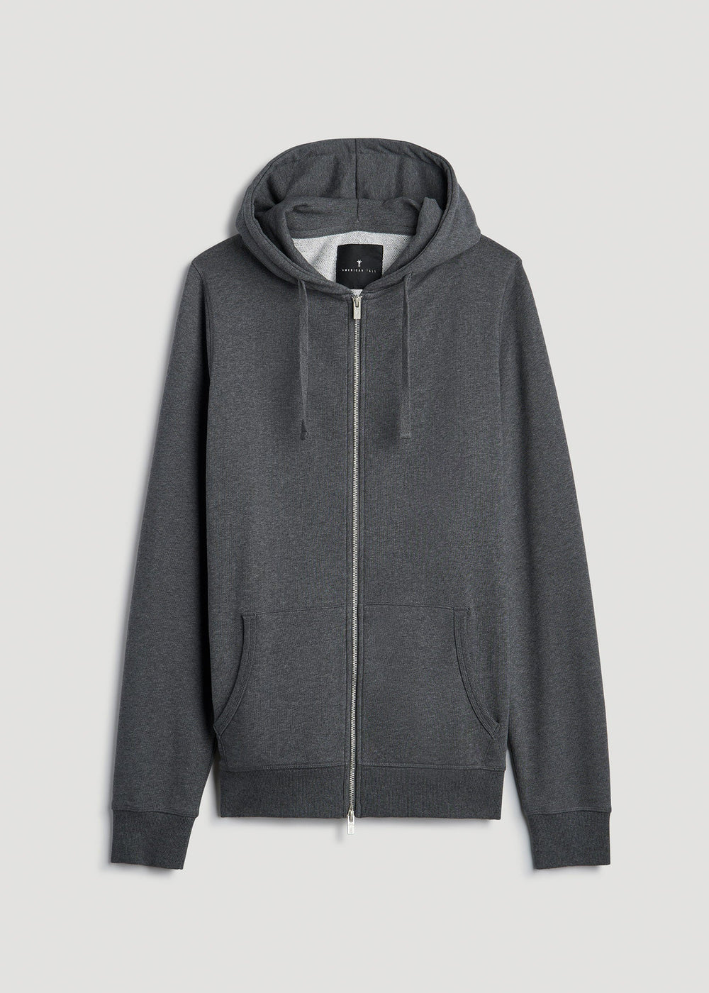 American Tall Discount | Wearever 2.0 French Terry Full-Zip Hoodie for Tall Men in Charcoal Mix