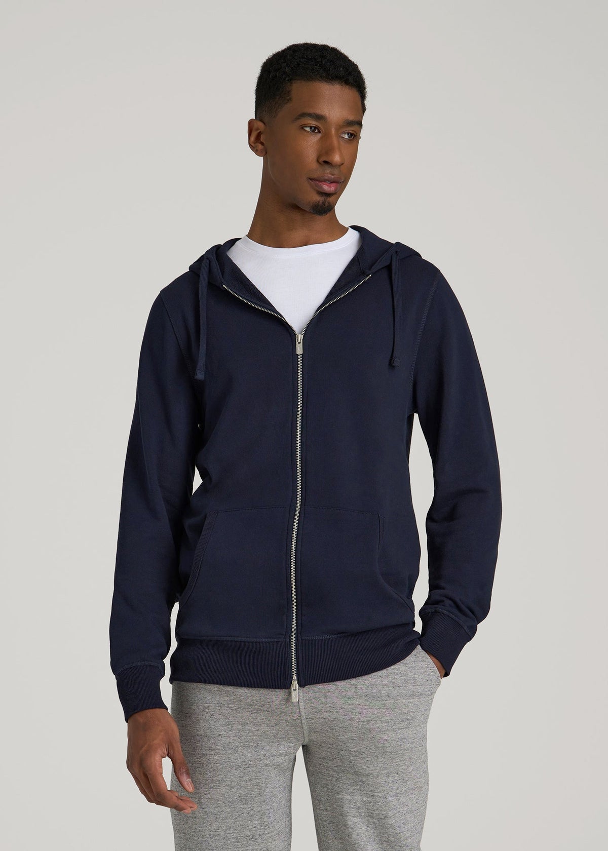 American Tall Online | Wearever 2.0 French Terry Full-Zip Hoodie for Tall Men in Evening Blue
