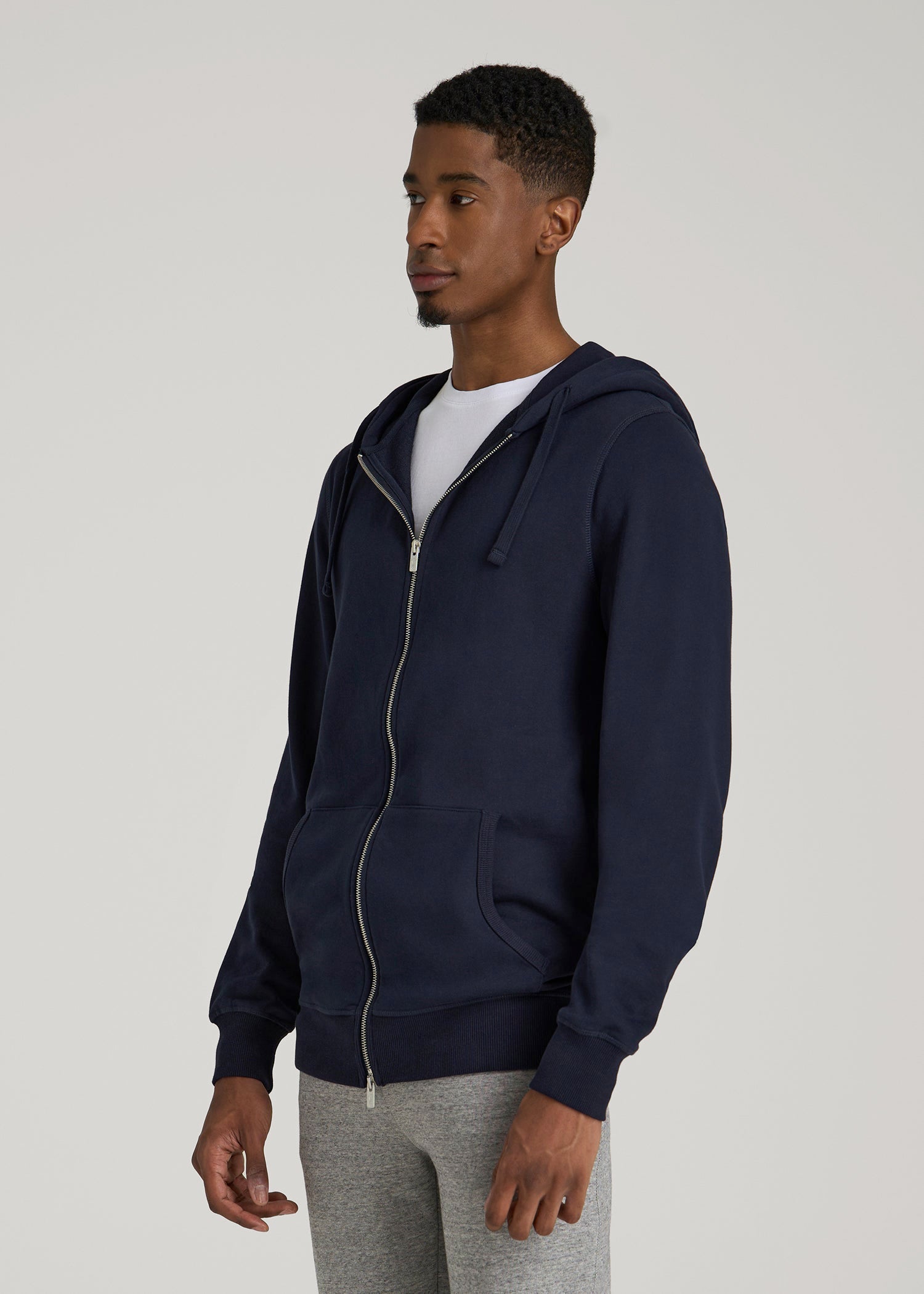 American Tall Online | Wearever 2.0 French Terry Full-Zip Hoodie for Tall Men in Evening Blue