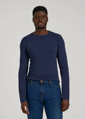 American Tall Sale | The Essential Slim Fit Long Sleeve Tee for Tall Men in Navy