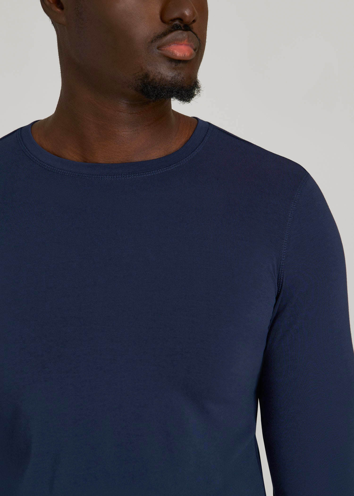 American Tall Sale | The Essential Slim Fit Long Sleeve Tee for Tall Men in Navy