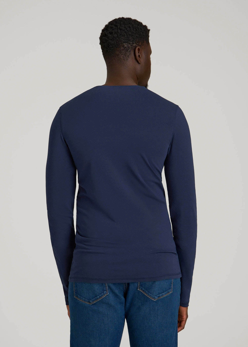 American Tall Sale | The Essential Slim Fit Long Sleeve Tee for Tall Men in Navy