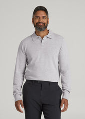 American Tall Outlet | Polo Sweater for Tall Men in Light Grey
