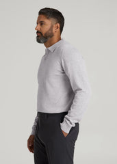 American Tall Outlet | Polo Sweater for Tall Men in Light Grey