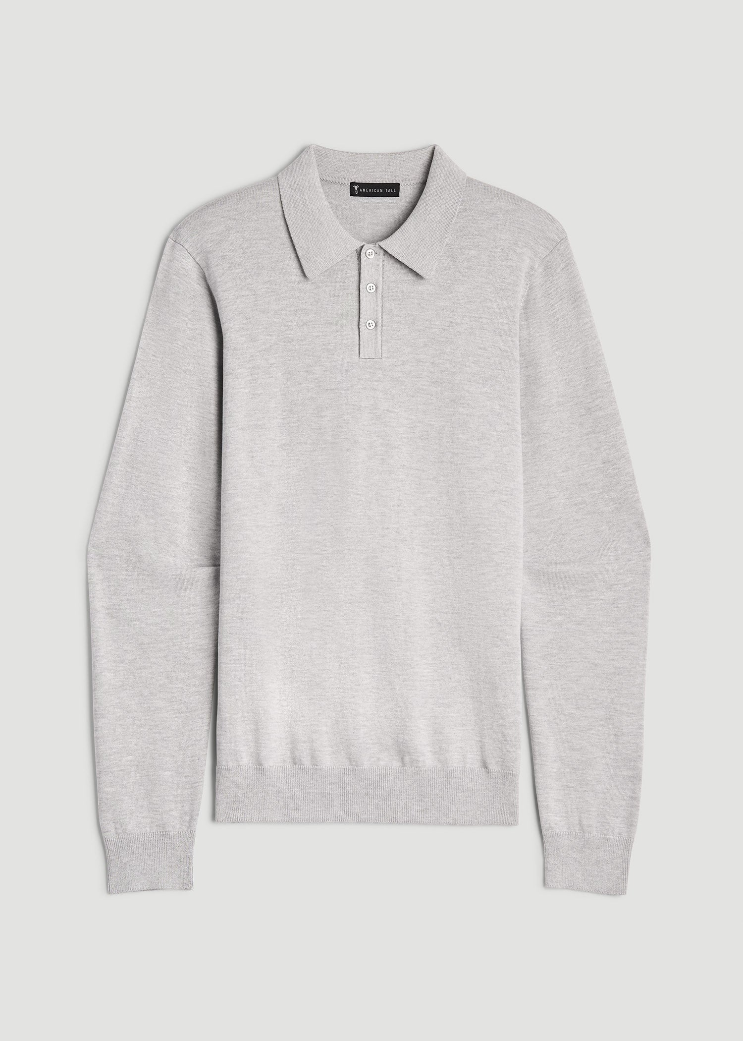 American Tall Outlet | Polo Sweater for Tall Men in Light Grey