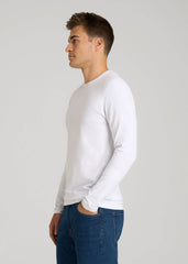 American Tall For Sale | The Essential Modern Fit Crewneck Long Sleeve Tee for Tall Men in White