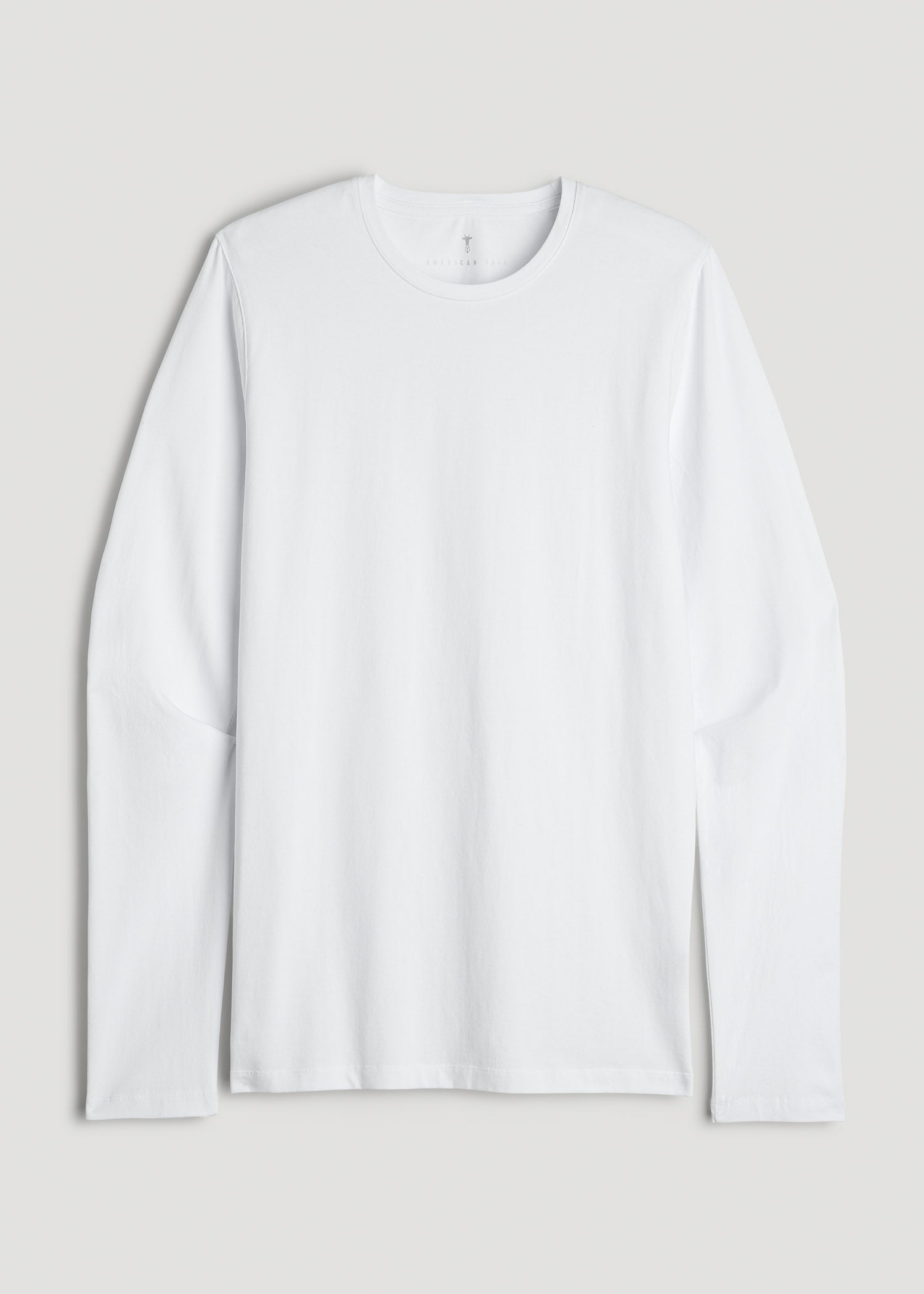 American Tall For Sale | The Essential Modern Fit Crewneck Long Sleeve Tee for Tall Men in White
