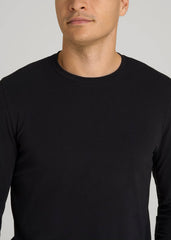 American Tall Online Shop | The Essential Modern Fit Crewneck Long Sleeve Tee for Tall Men in Black