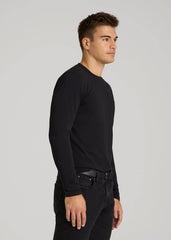 American Tall Online Shop | The Essential Modern Fit Crewneck Long Sleeve Tee for Tall Men in Black