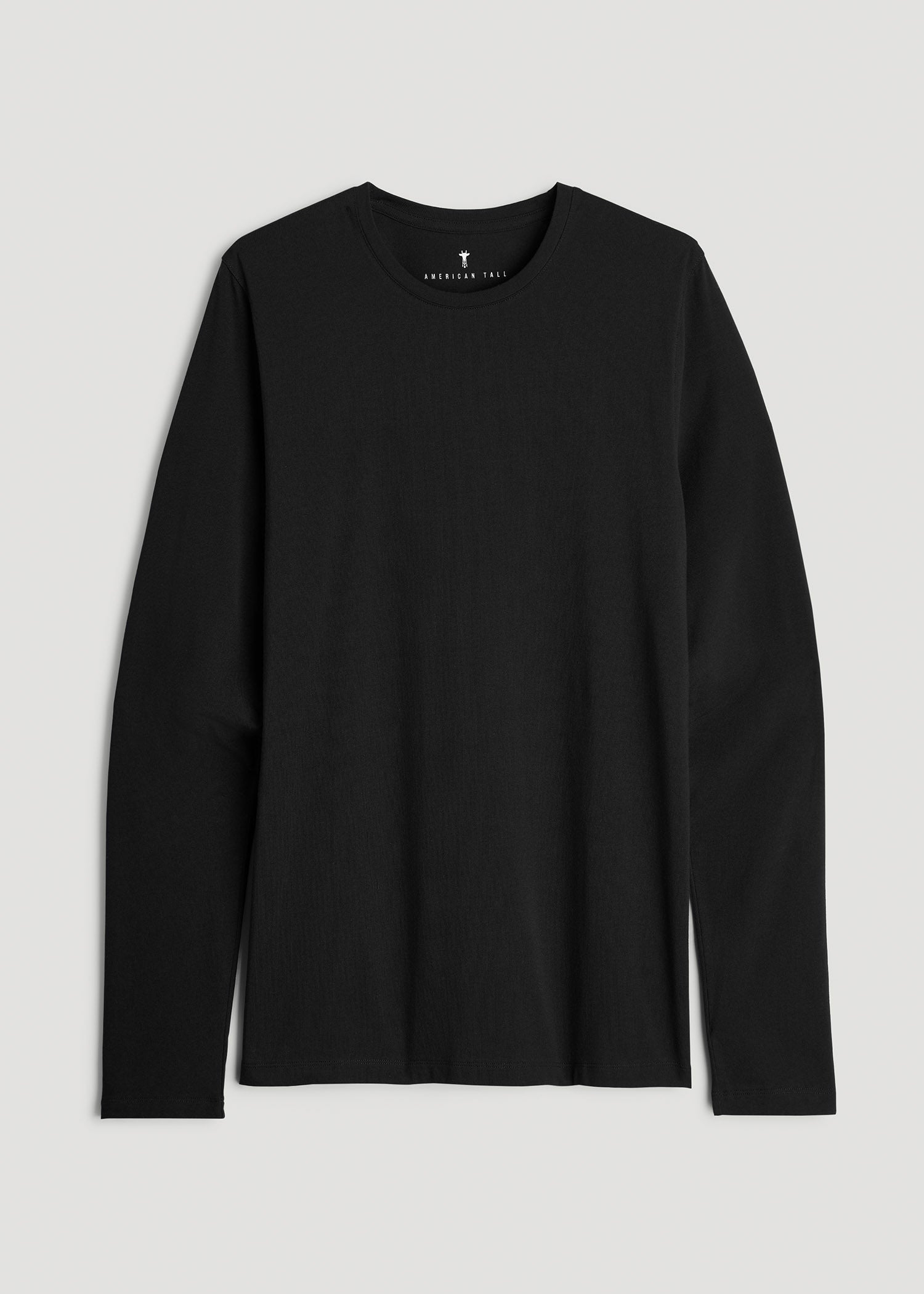 American Tall Online Shop | The Essential Modern Fit Crewneck Long Sleeve Tee for Tall Men in Black