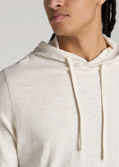 American Tall Discount | Sunwashed Slub Pullover Hoodie for Tall Men in Heathered Oatmeal