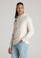 American Tall Discount | Sunwashed Slub Pullover Hoodie for Tall Men in Heathered Oatmeal