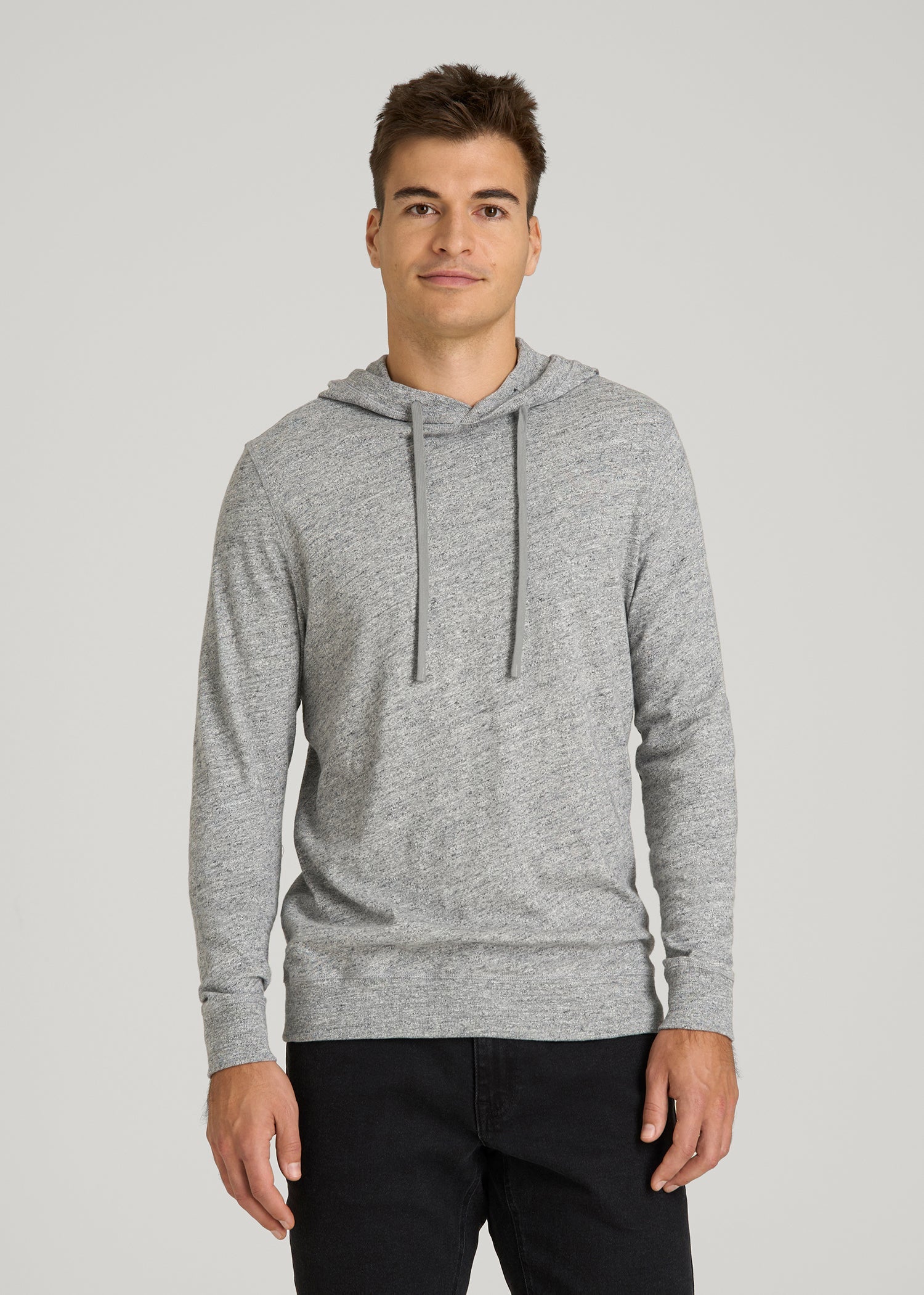 American Tall Online | Sunwashed Slub Pullover Hoodie for Tall Men in Heathered Grey