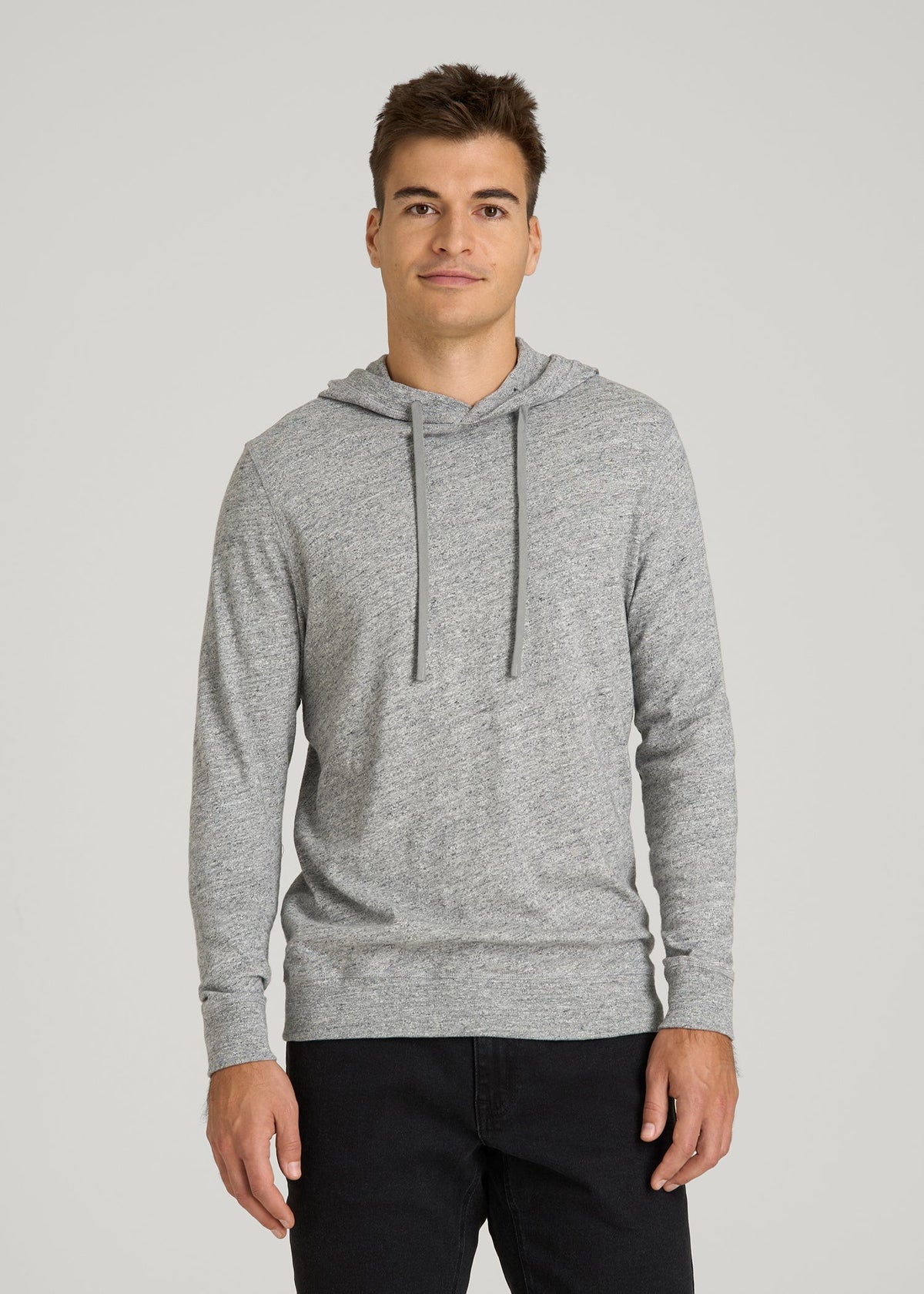 American Tall Online | Sunwashed Slub Pullover Hoodie for Tall Men in Heathered Grey