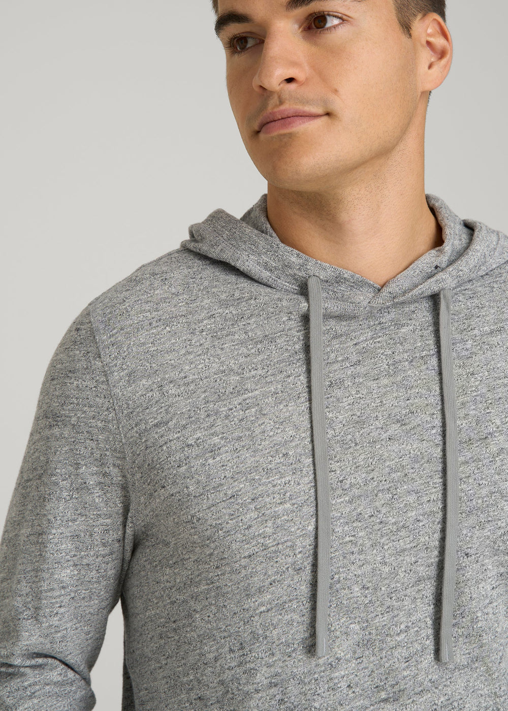 American Tall Online | Sunwashed Slub Pullover Hoodie for Tall Men in Heathered Grey