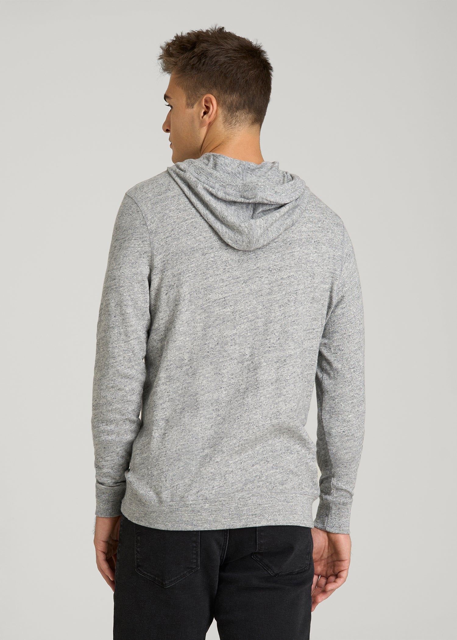 American Tall Online | Sunwashed Slub Pullover Hoodie for Tall Men in Heathered Grey