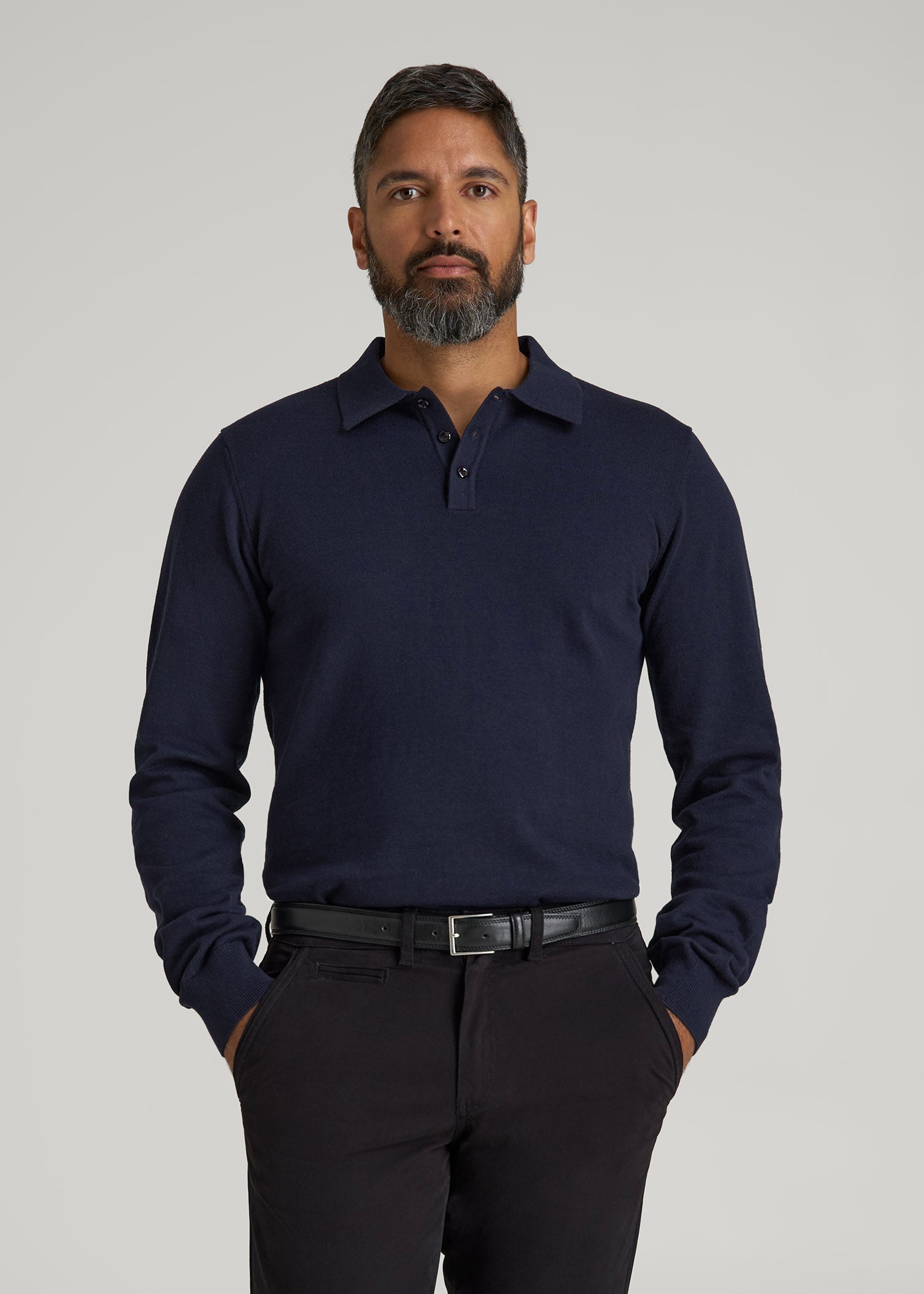 American Tall Sale | Polo Sweater for Tall Men in Evening Blue