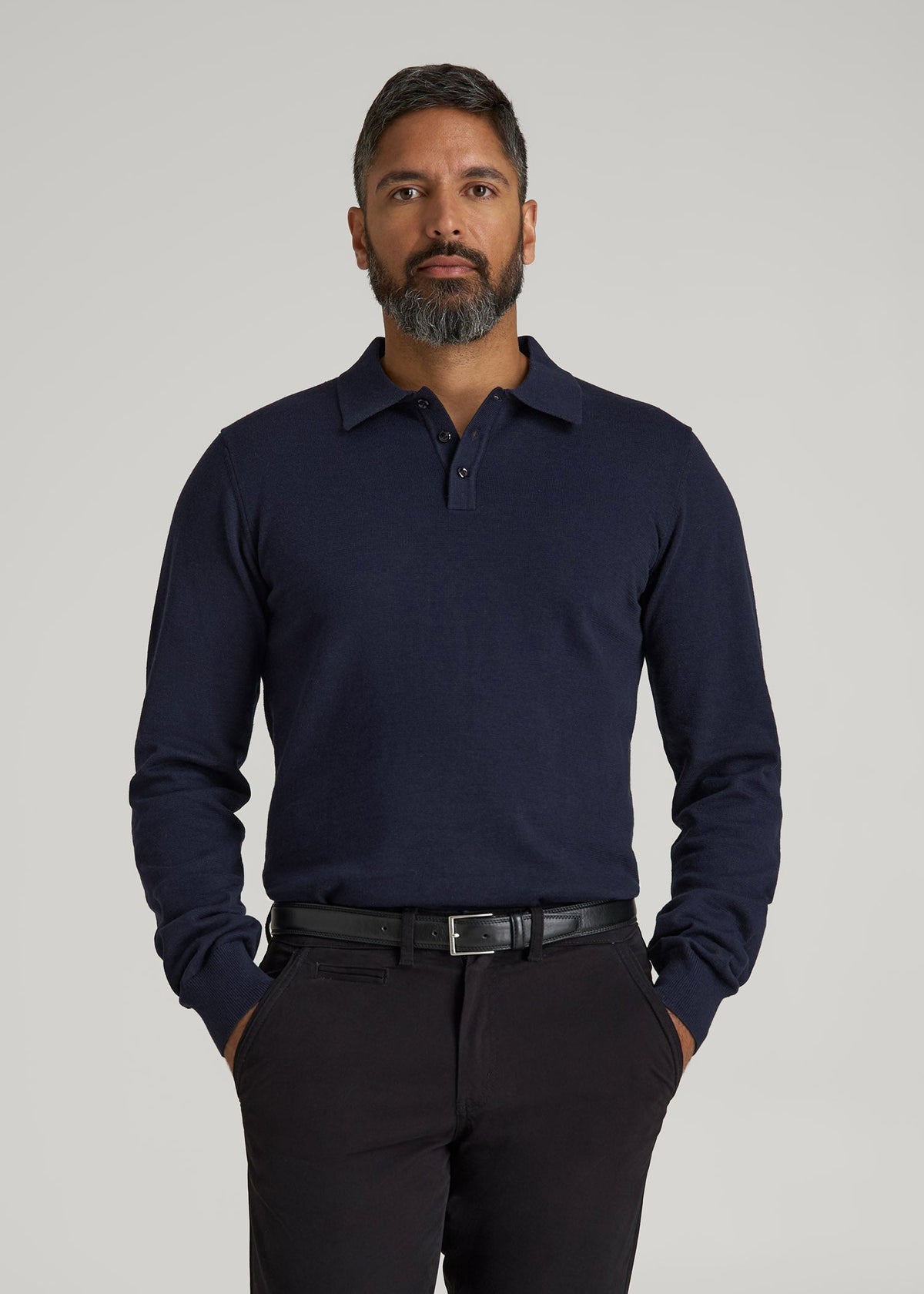American Tall Sale | Polo Sweater for Tall Men in Evening Blue
