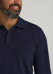 American Tall Sale | Polo Sweater for Tall Men in Evening Blue