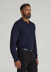 American Tall Sale | Polo Sweater for Tall Men in Evening Blue