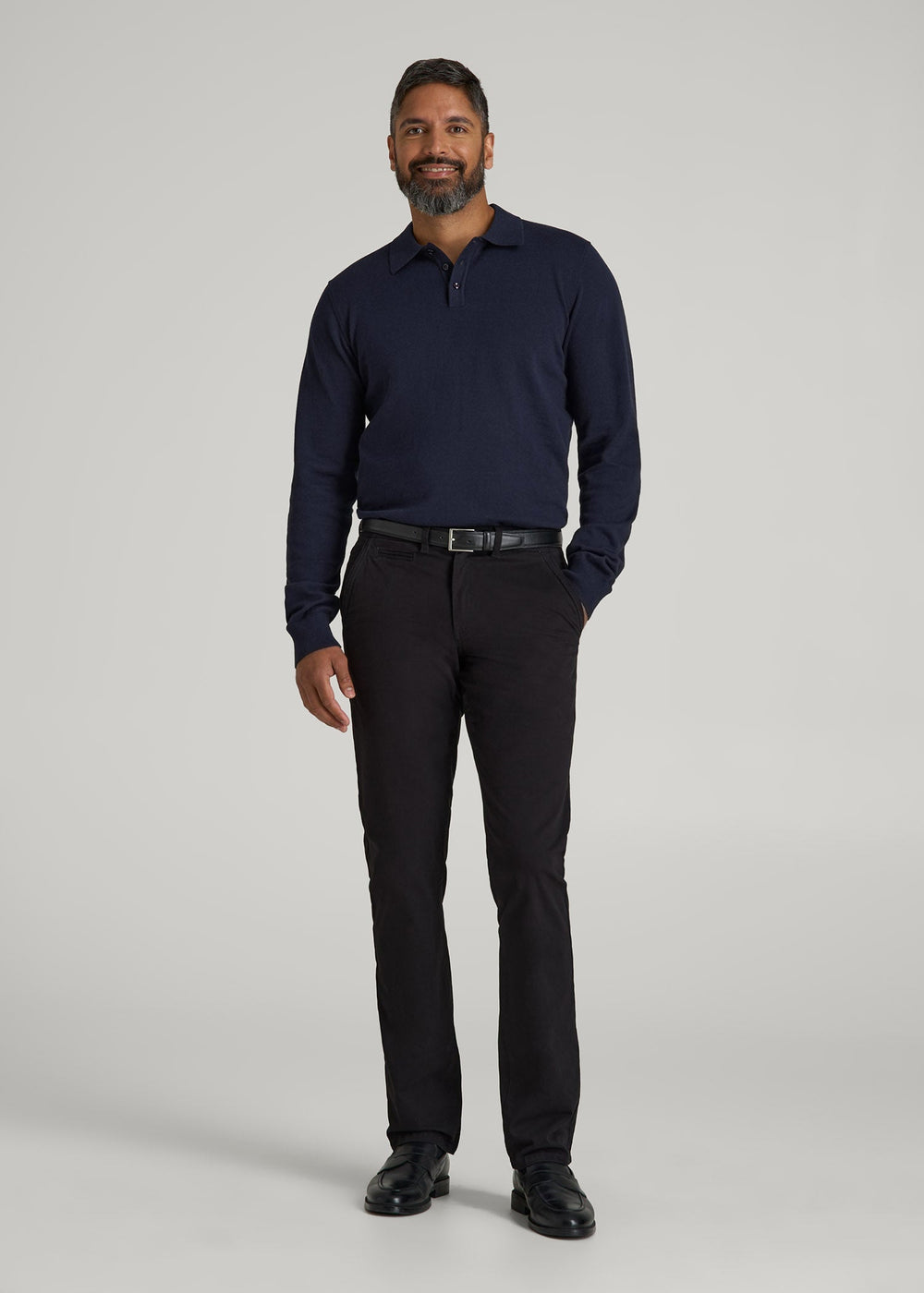 American Tall Sale | Polo Sweater for Tall Men in Evening Blue