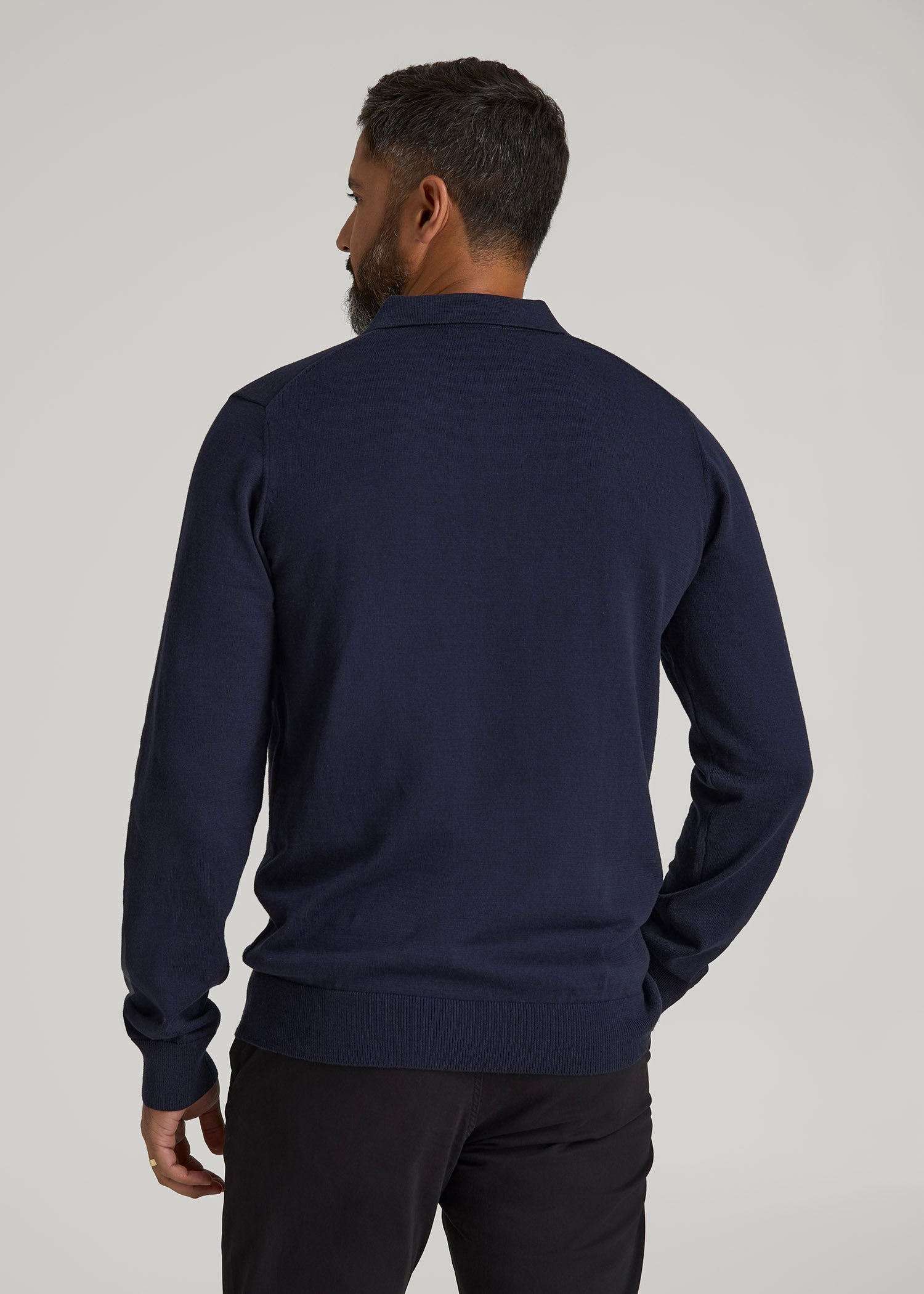 American Tall Sale | Polo Sweater for Tall Men in Evening Blue