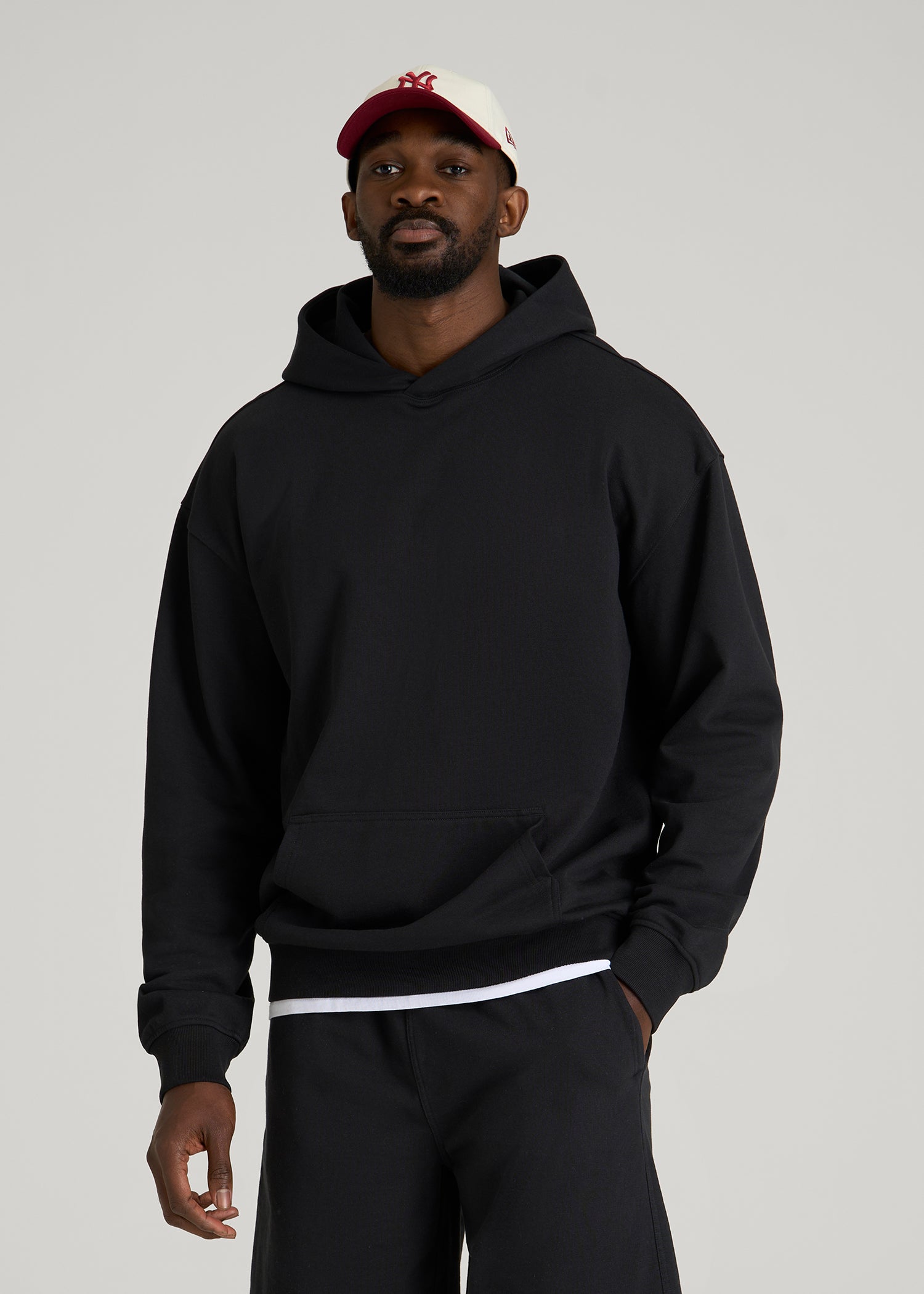 American Tall For Sale | Everyday French Terry Popover Hoodie for Tall Men in Black