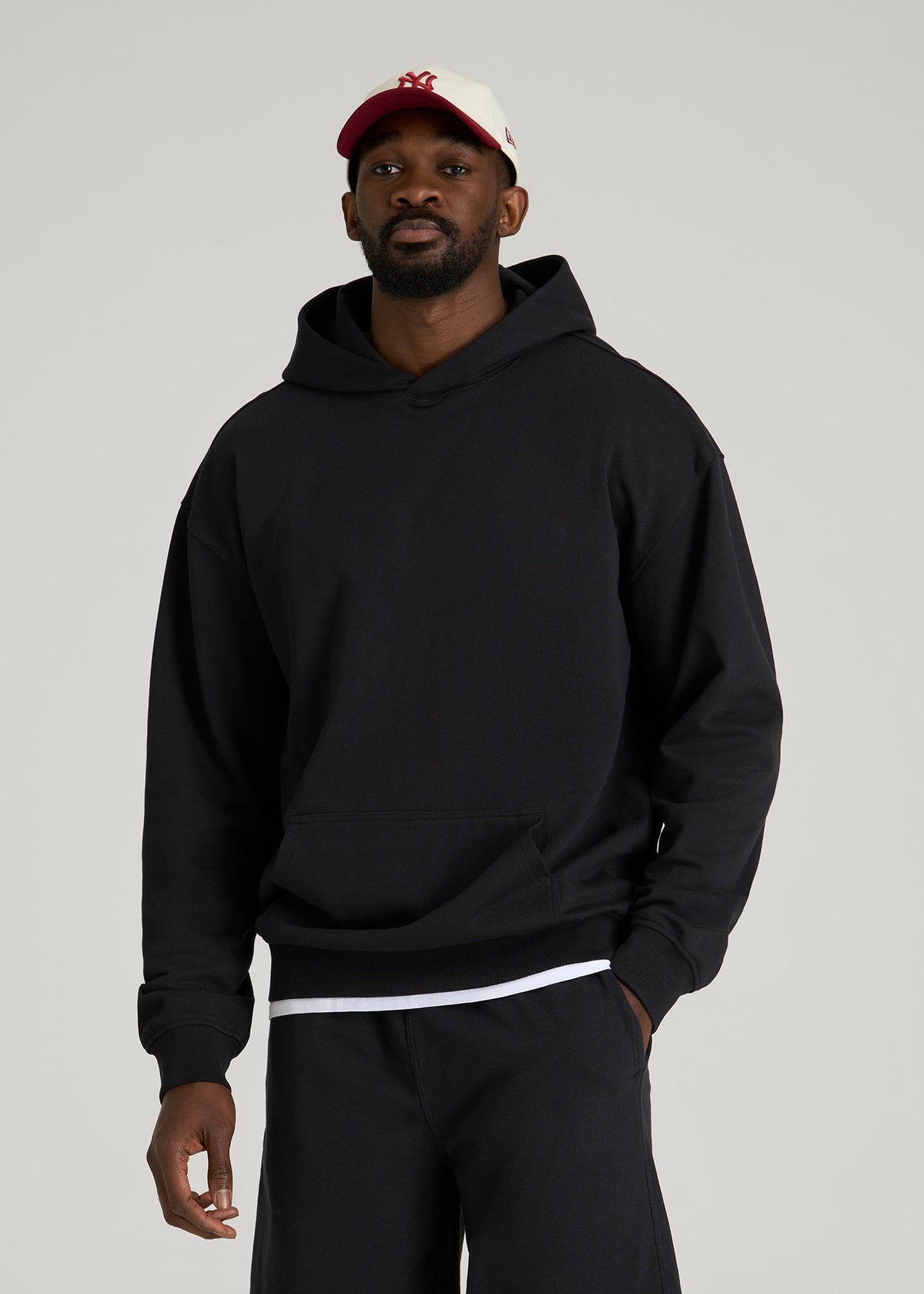 American Tall For Sale | Everyday French Terry Popover Hoodie for Tall Men in Black