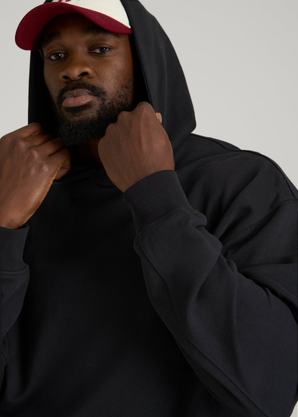 American Tall For Sale | Everyday French Terry Popover Hoodie for Tall Men in Black