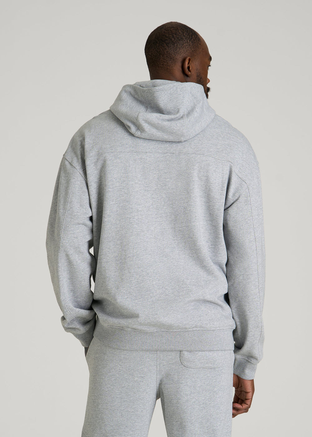 American Tall Online Shop | Everyday French Terry Popover Hoodie for Tall Men in Grey Mix