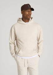 American Tall Discount | Everyday French Terry Popover Hoodie for Tall Men in Heathered Oatmeal