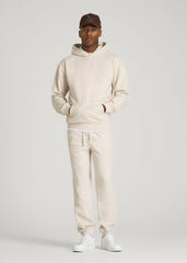 American Tall Discount | Everyday French Terry Popover Hoodie for Tall Men in Heathered Oatmeal
