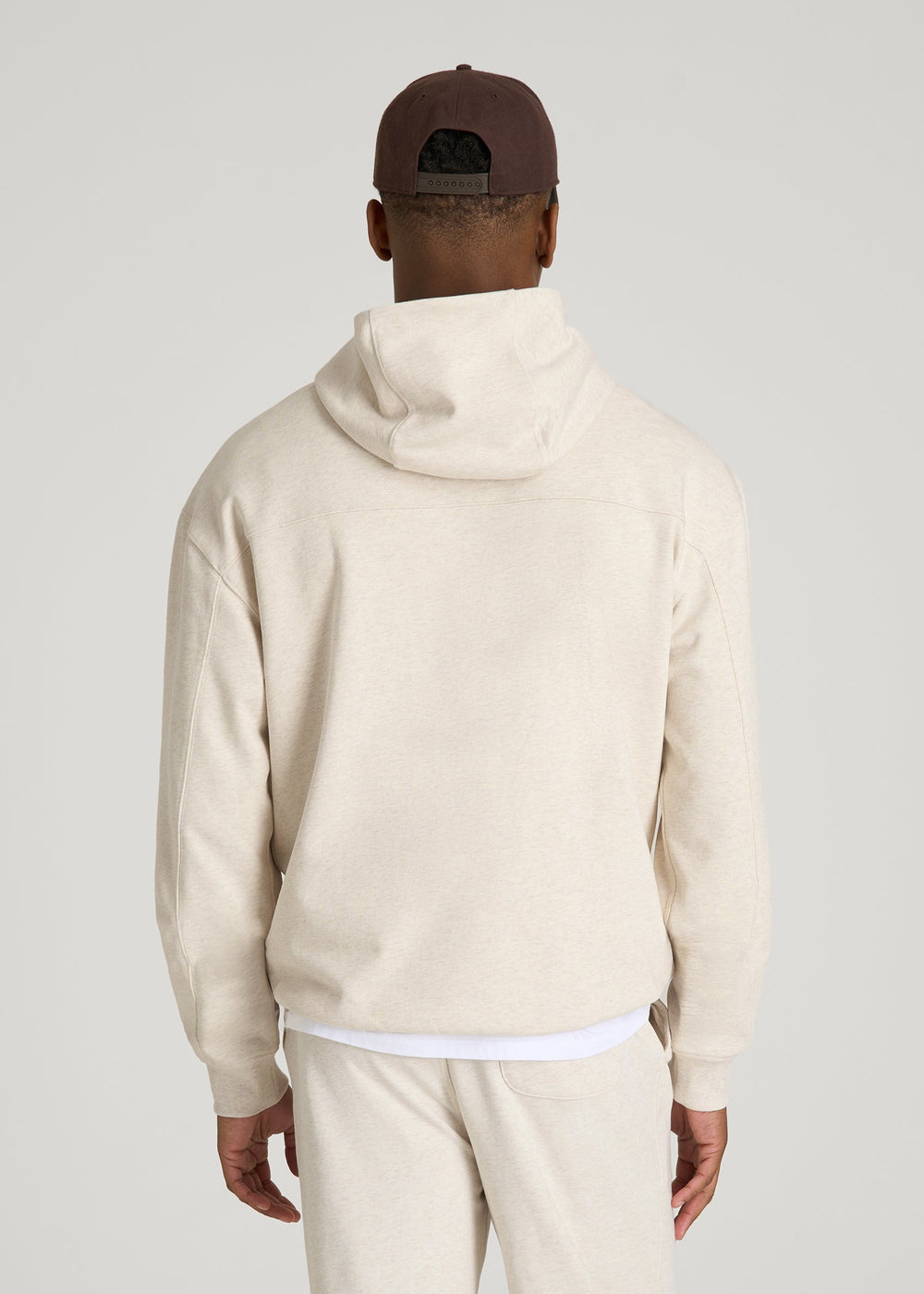 American Tall Discount | Everyday French Terry Popover Hoodie for Tall Men in Heathered Oatmeal