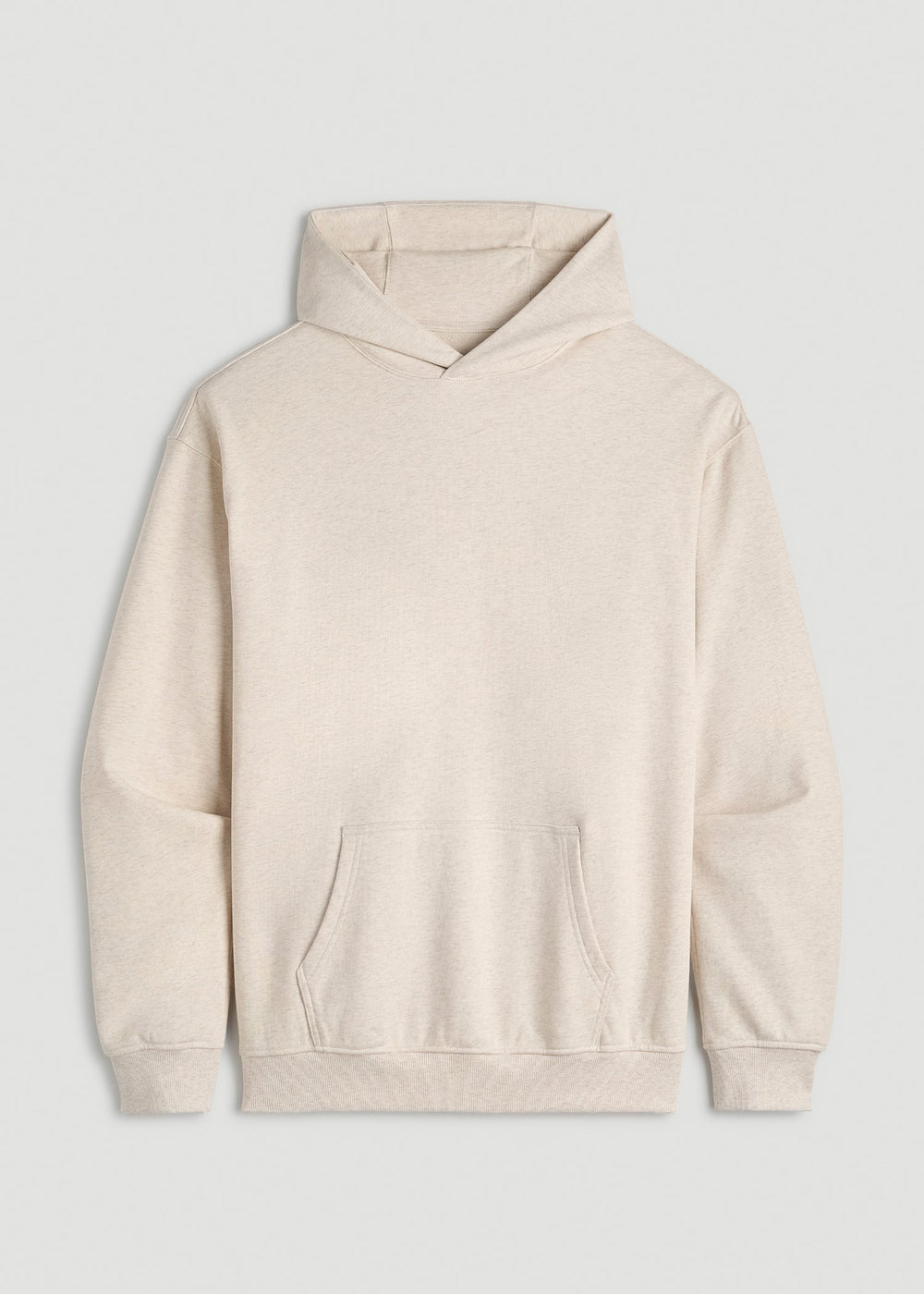 American Tall Discount | Everyday French Terry Popover Hoodie for Tall Men in Heathered Oatmeal